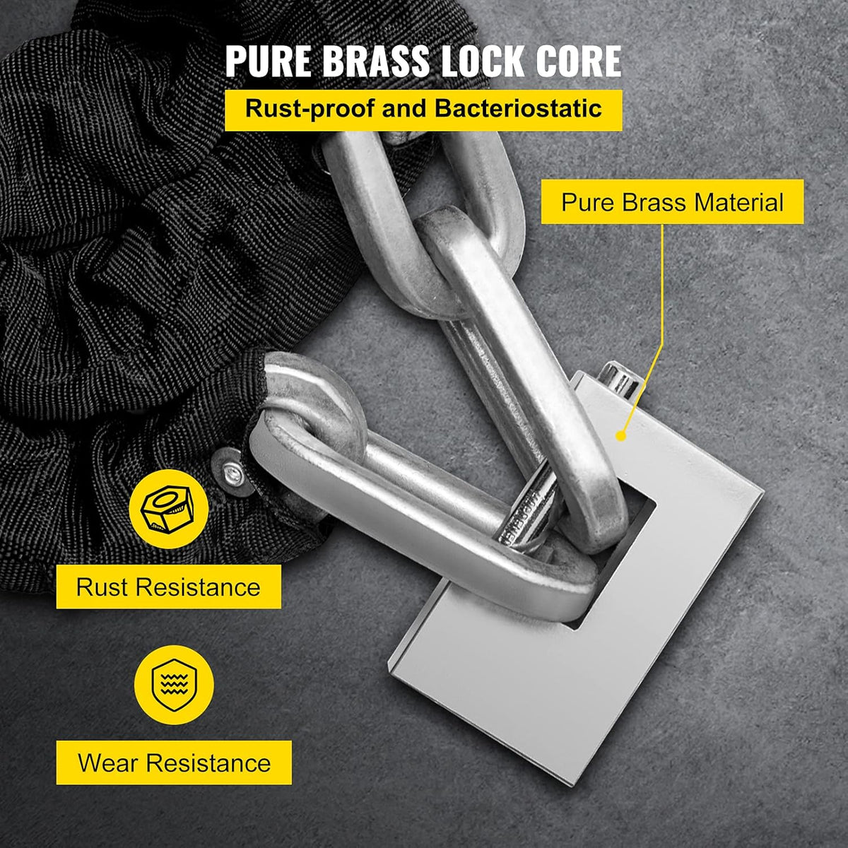 Heavy Duty Case-Hardened Security Chain and Lock Kit with 3 Keys Z681