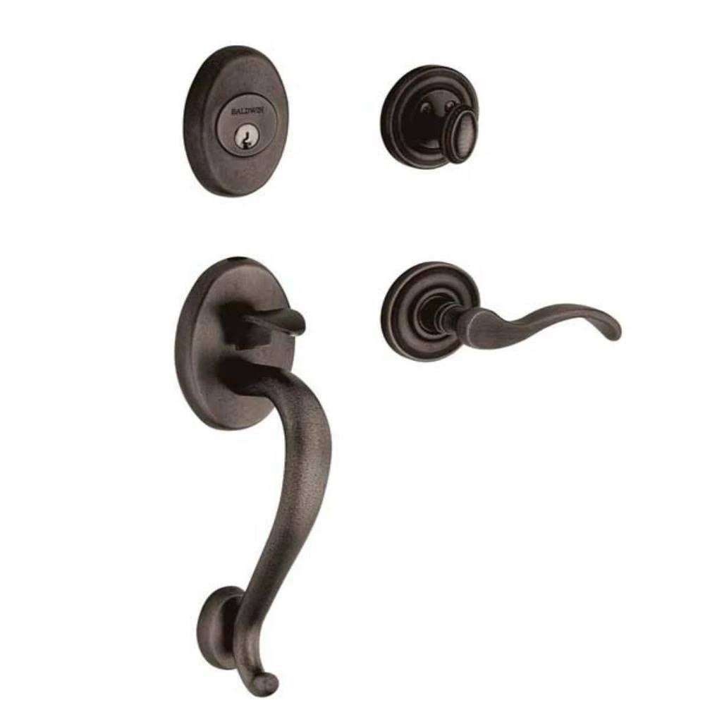 Distressed Oil-Rubbed Bronze Handleset with Classic Knob S936149
