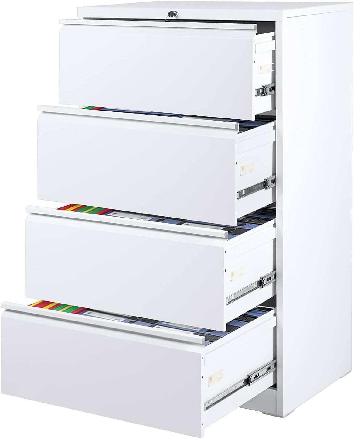 Black 3 Drawer Metal Lateral File Cabinet U6859