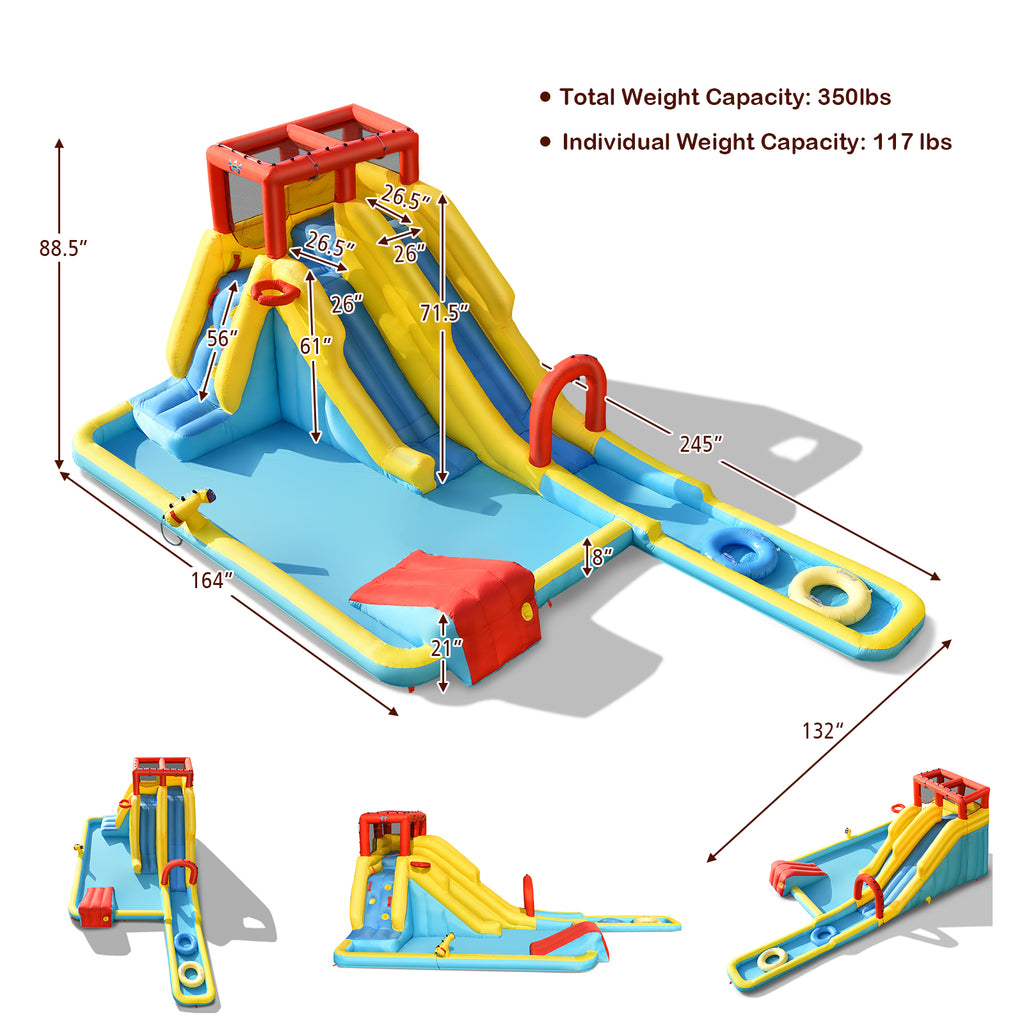 7 in 1 Inflatable Dual Slide Water Park Bouncer T420