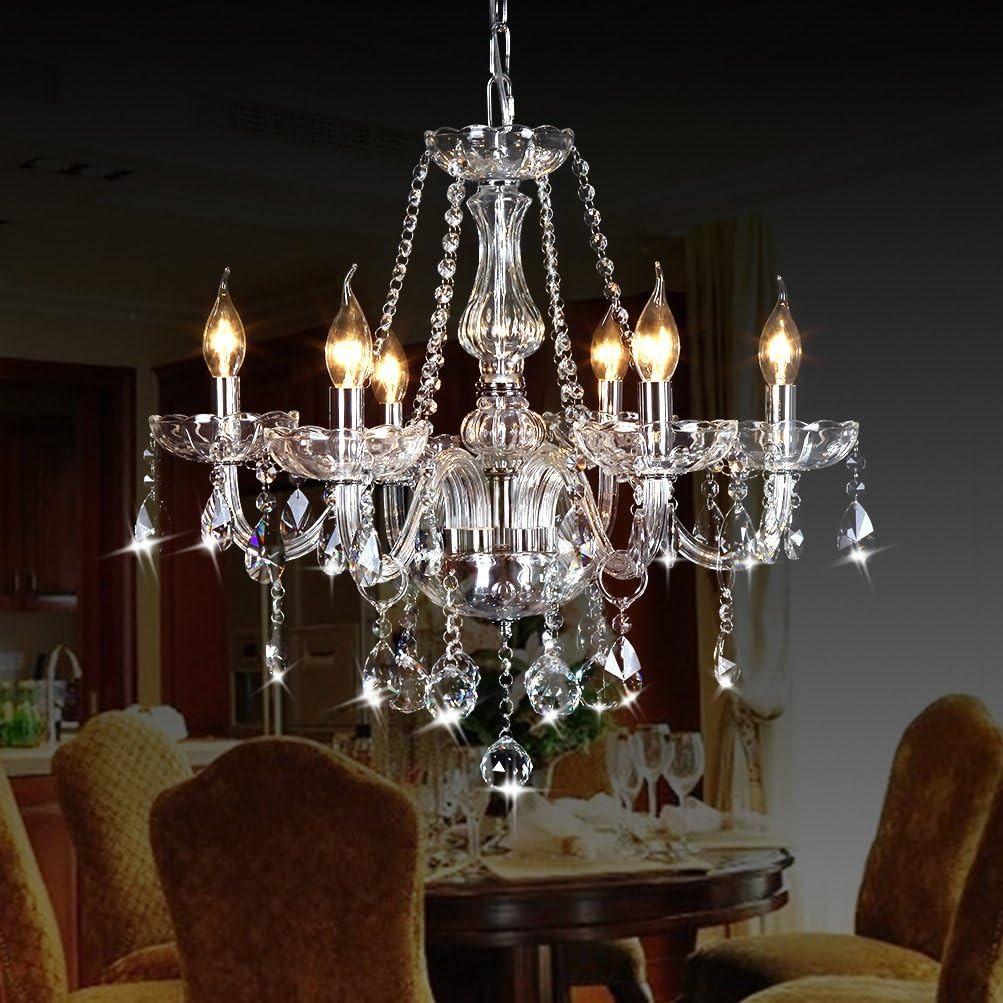 Crystal 6 Lights Pendant Ceiling Fixture Lamp H206983