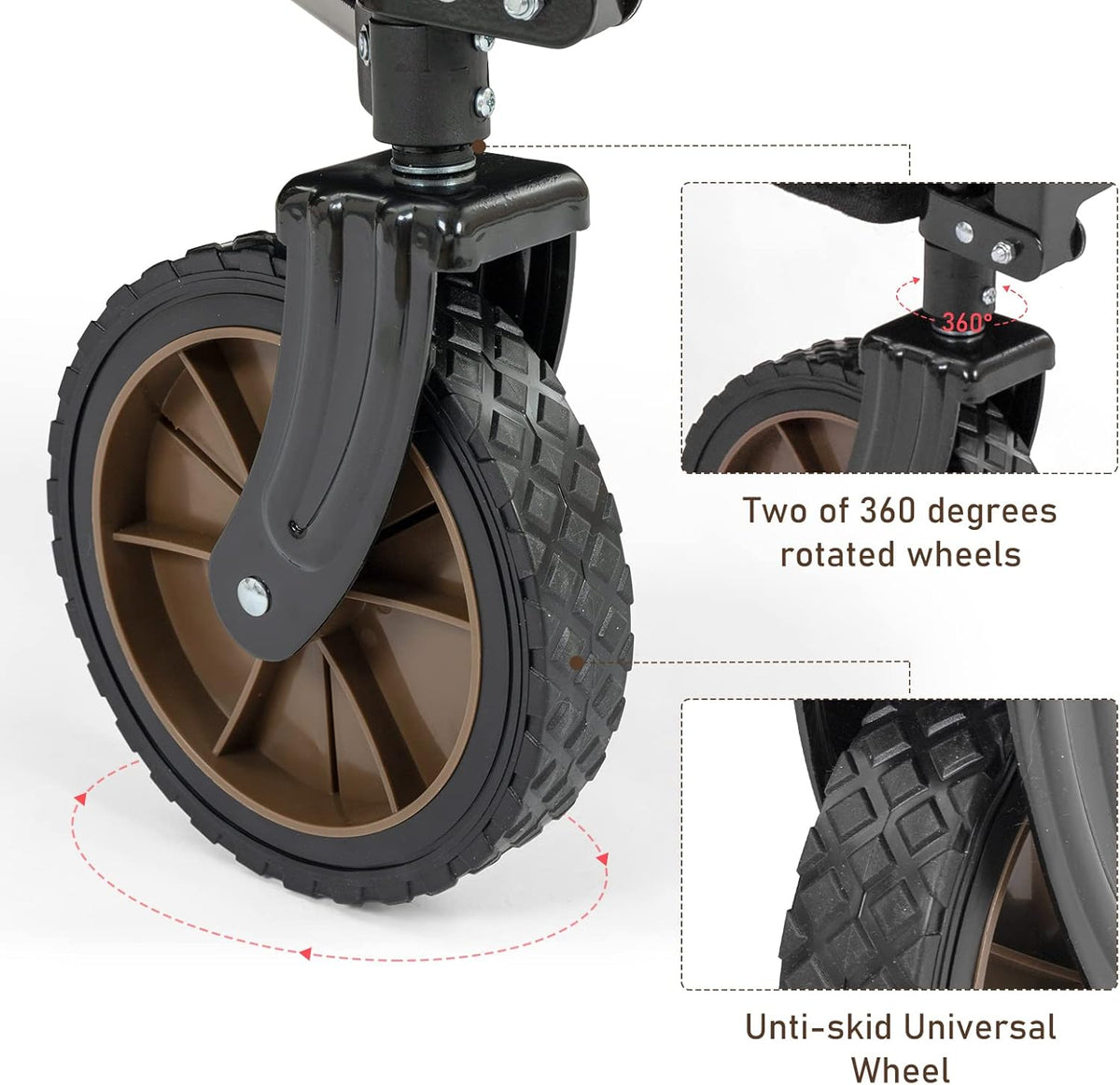 Heavy Duty Collapsible Folding Wagon Utility Cart with Universal Wheels & Adjustable Handle B46111