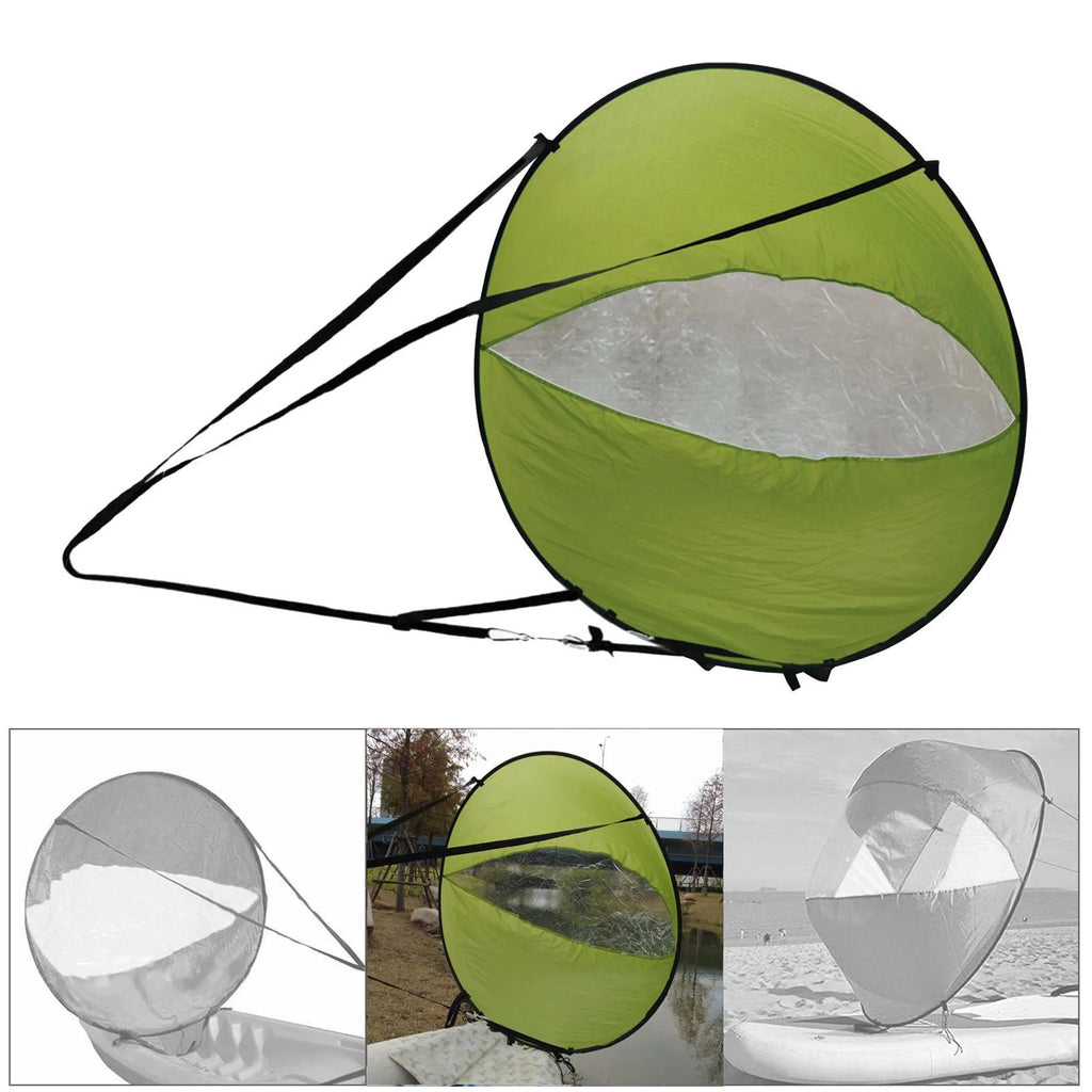 Green Wind Sail Kayak Wind Sail 108x108cm with Transparent Window T6179