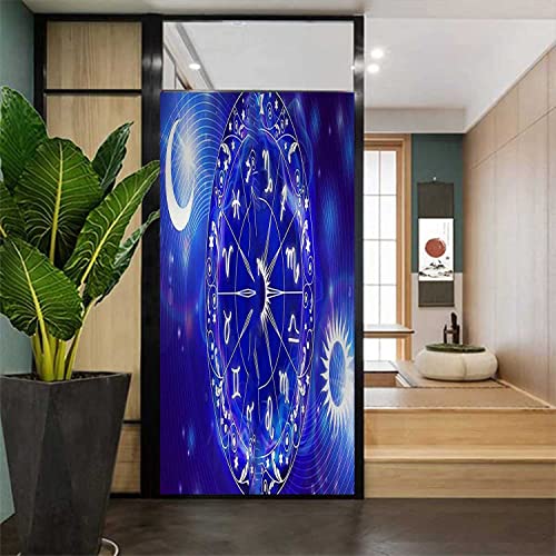 Astrology Blue Window Privacy Film, 17.7 in x 78.7 in B794