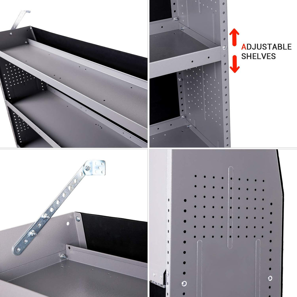 Steel Van Shelving Storage System, 32" W x 46" H x 13" D E780142