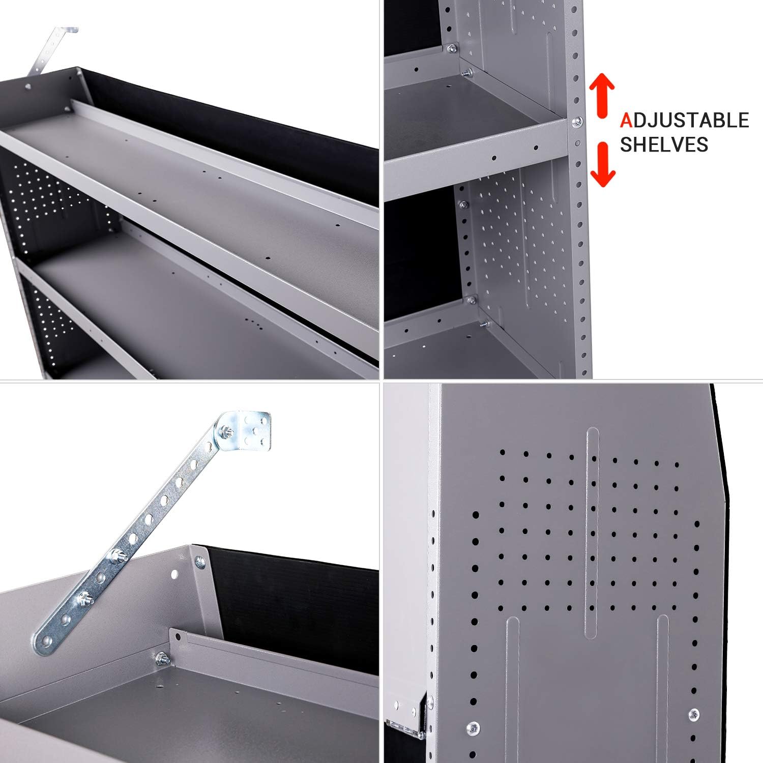 Steel Van Shelving Storage System, 32" W x 46" H x 13" D E780142