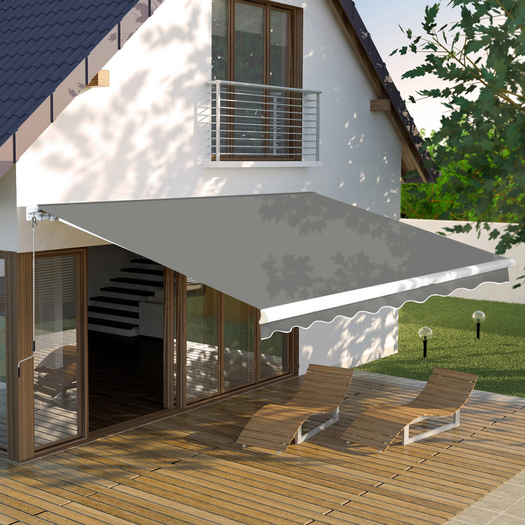 Gray Retractable Patio Awning N36358