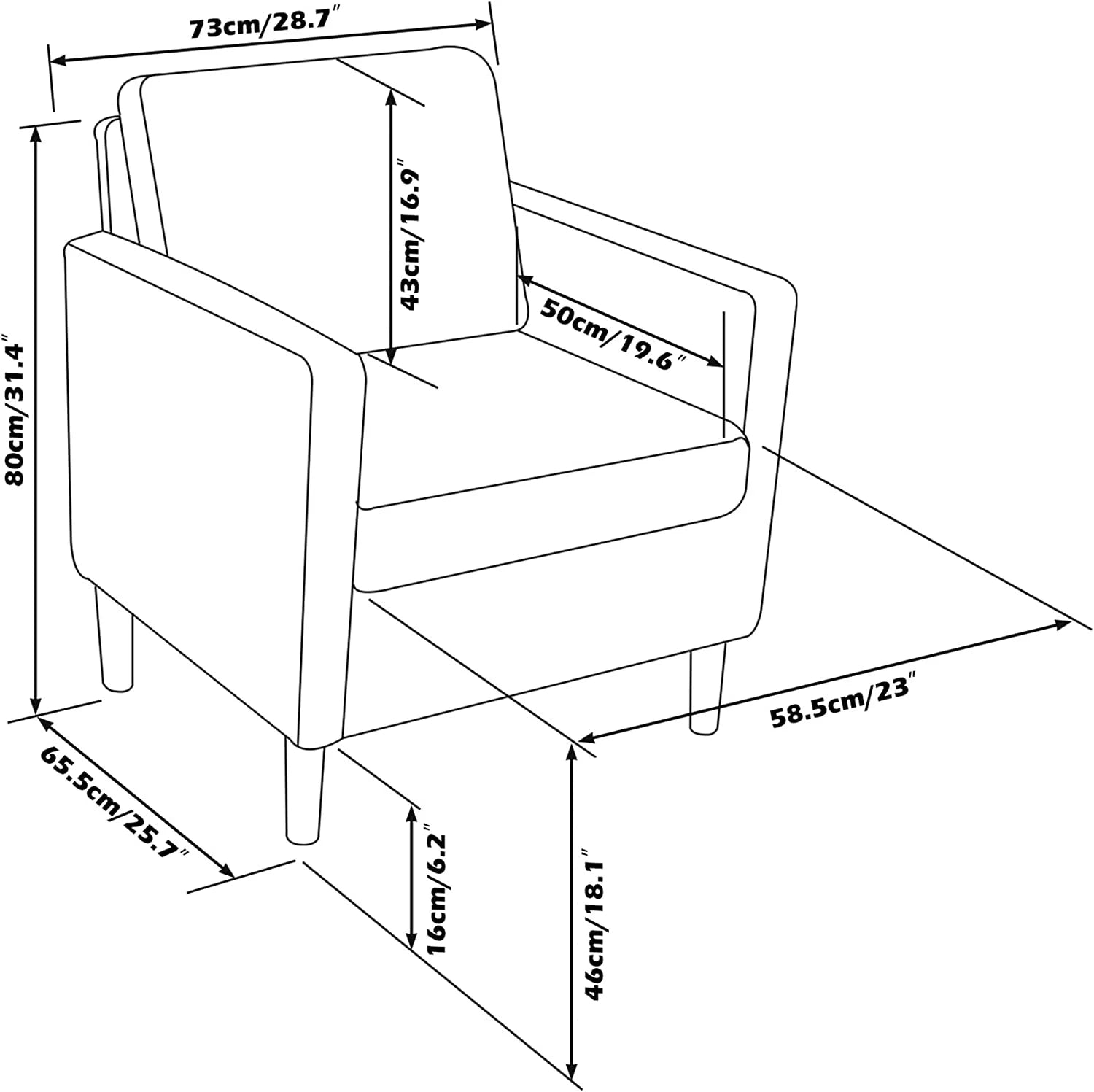 Grey Accent Arm Chair Y1370