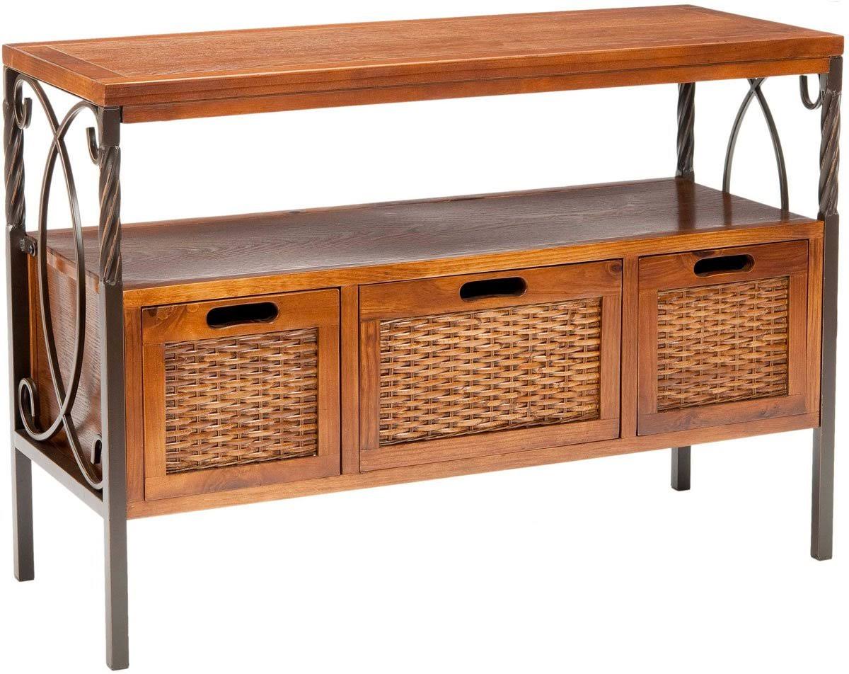 Oak 3 Drawer Console P4855