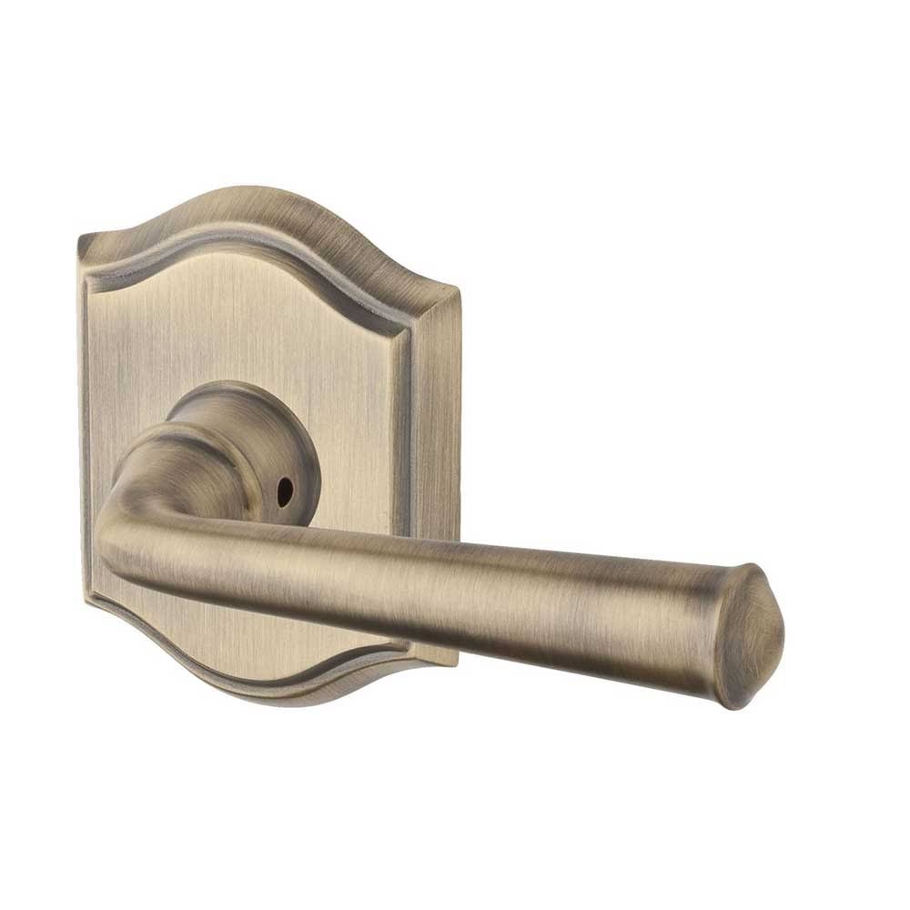 Passage Federal Lever with Traditional Arch Rose, Matte Brass and Black D747