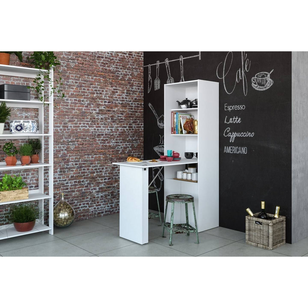 White Multipurpose Cabinet with Desk F849