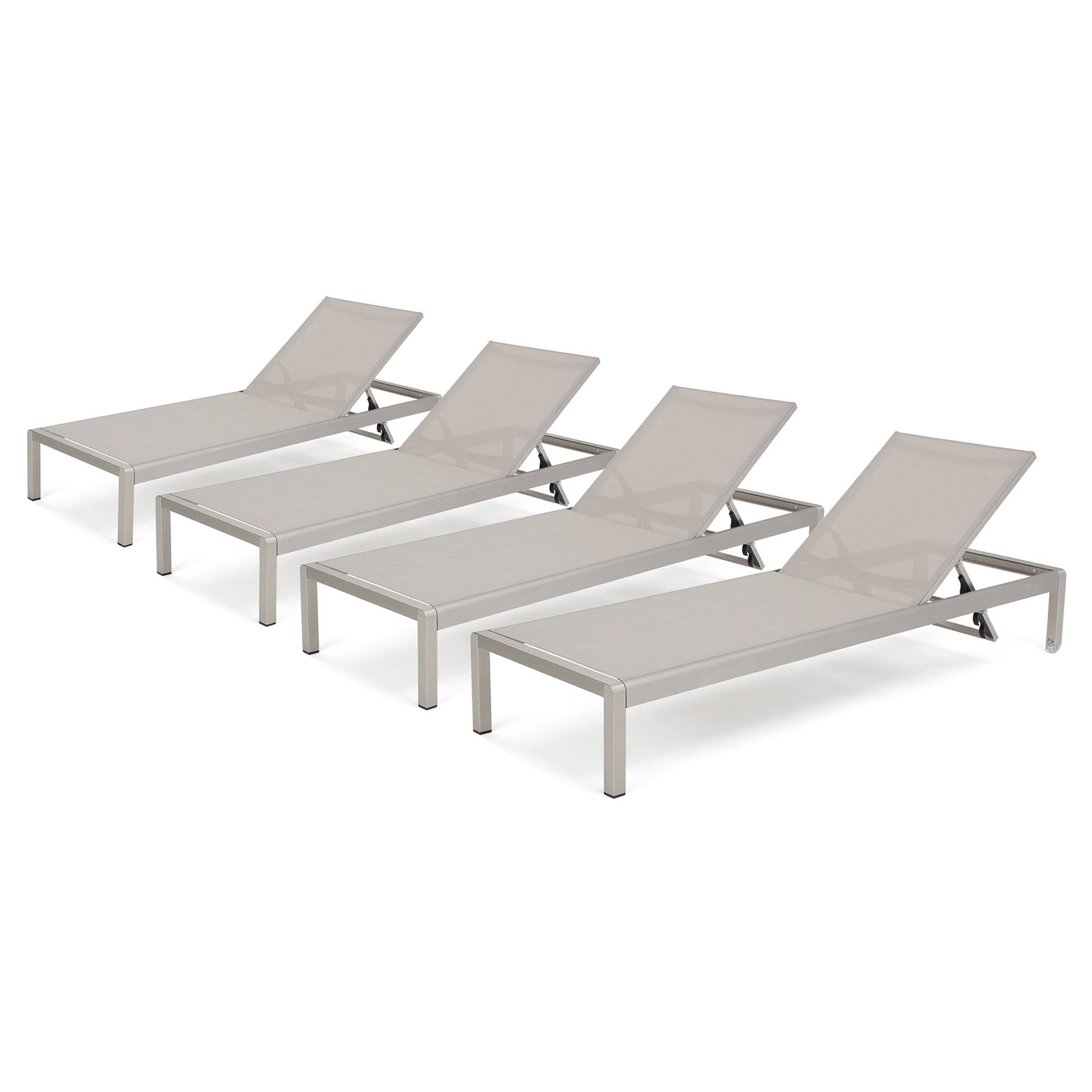 Gray Mesh Patio Chaise Lounge - 4 pack N870
