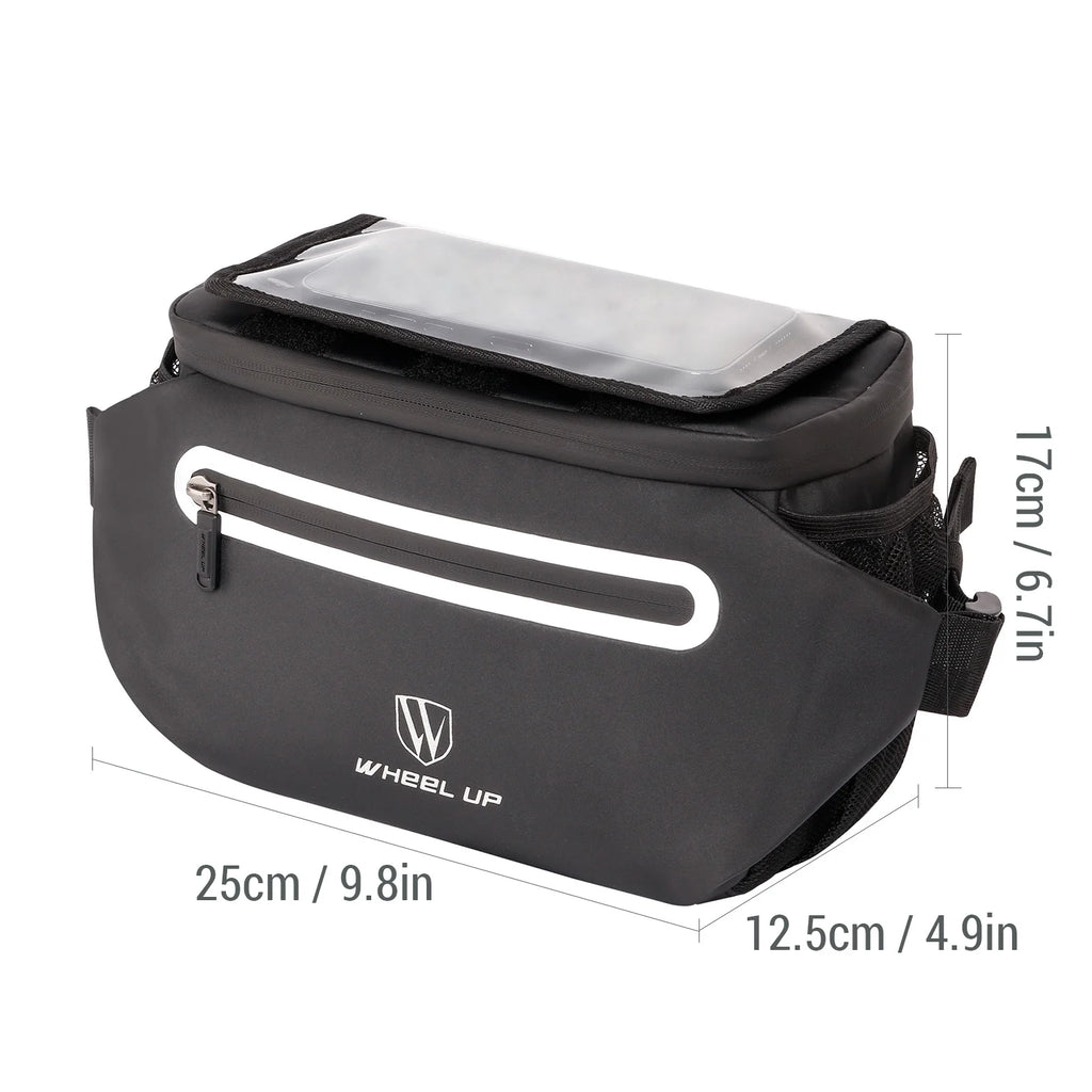 Large Front Storage Bike Handlebar Bag with Touchscreen Phone Holder O966807
