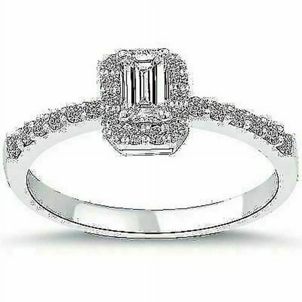 14k White Gold Pave Halo Diamond Engagement Ring Z33133