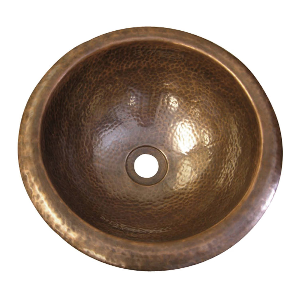 Hammered Antique Copper Round Self Rimming Basin L842761