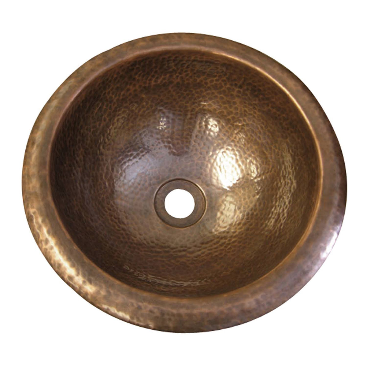 Hammered Antique Copper Round Self Rimming Basin L842761