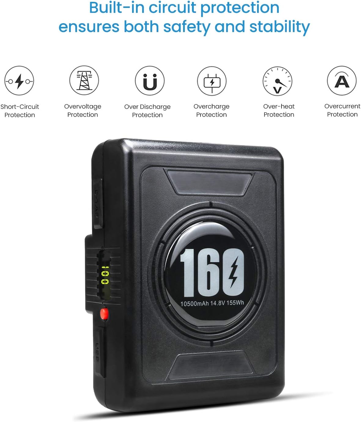 155Wh Gold Mount Battery with D-Tap Output Cable U39143