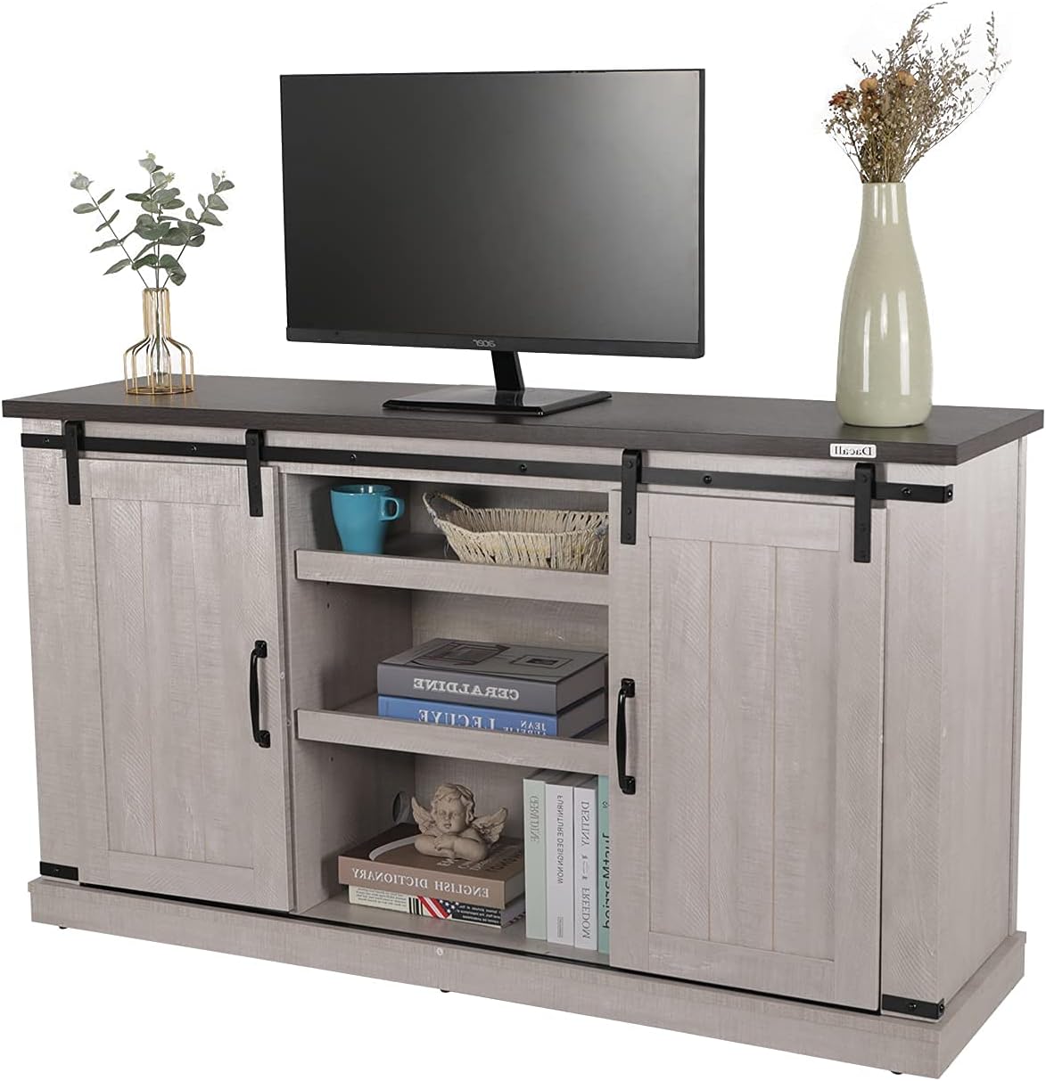 18'' Electric Fireplace TV Stand Wood Entertainment Center H1857