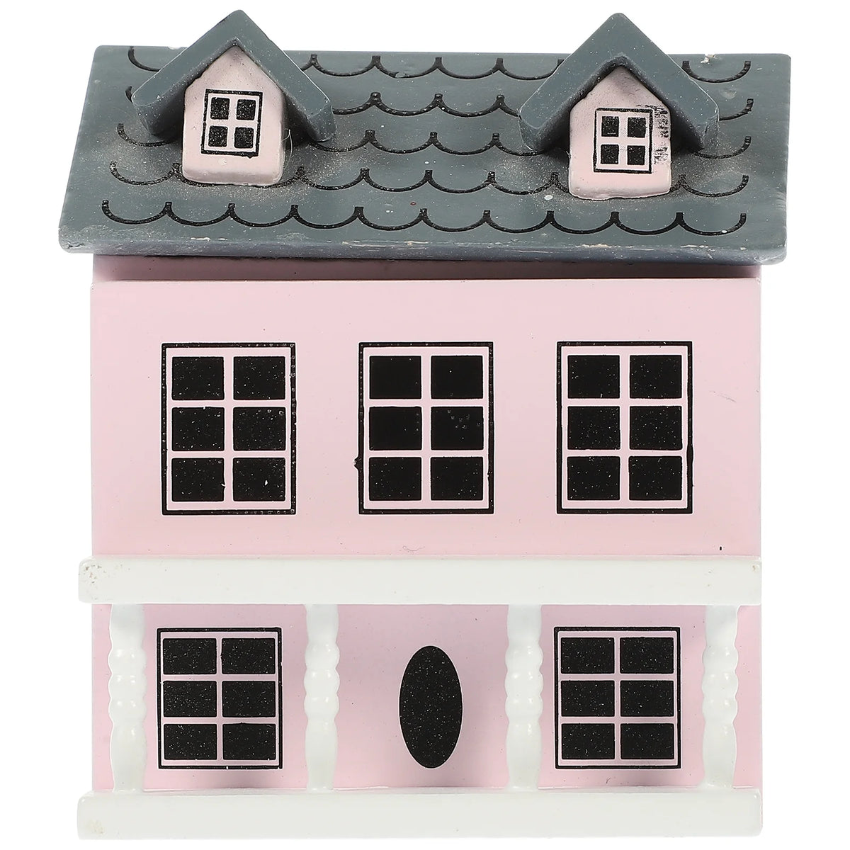 2 Pack Doll House Mini Furniture Pink Villa Ornament Tiny Decor Miniatures Hut Figurine Model I308263