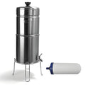 Stainless-Steel Gravity Water Filter System, 3-Gallon Countertop Water Dispenser with 7-inch Filter and Wire Stand Y282907