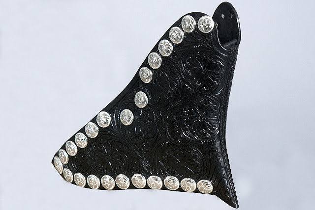 Black Leather Saddle Stirrup Cover A9054