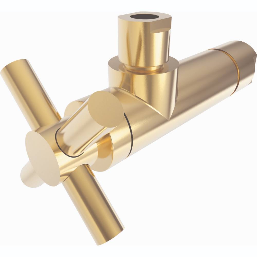 Polished Brass Coated Angle Valve, 1/2x22 Compression K466
