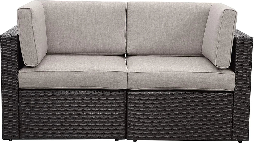 Tan Resin Wicker Modular Sectional A93988