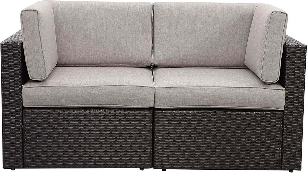 Tan Resin Wicker Modular Sectional A93988