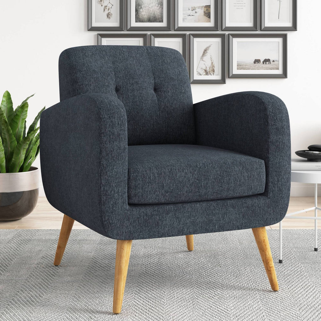 Chenille Blue Armchair A7478