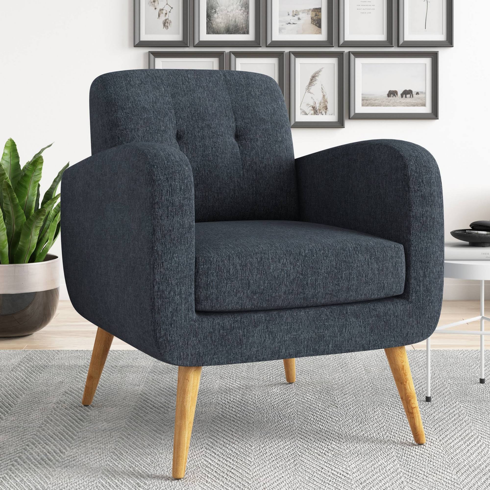 Chenille Blue Armchair A7478
