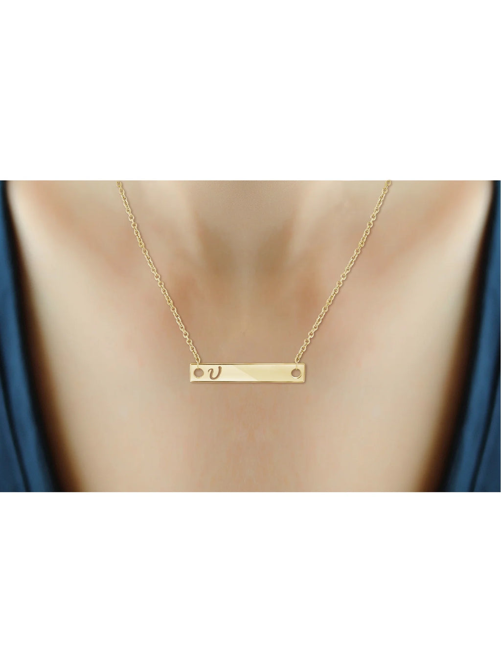 14K Gold Over Silver Bar Necklace P90472