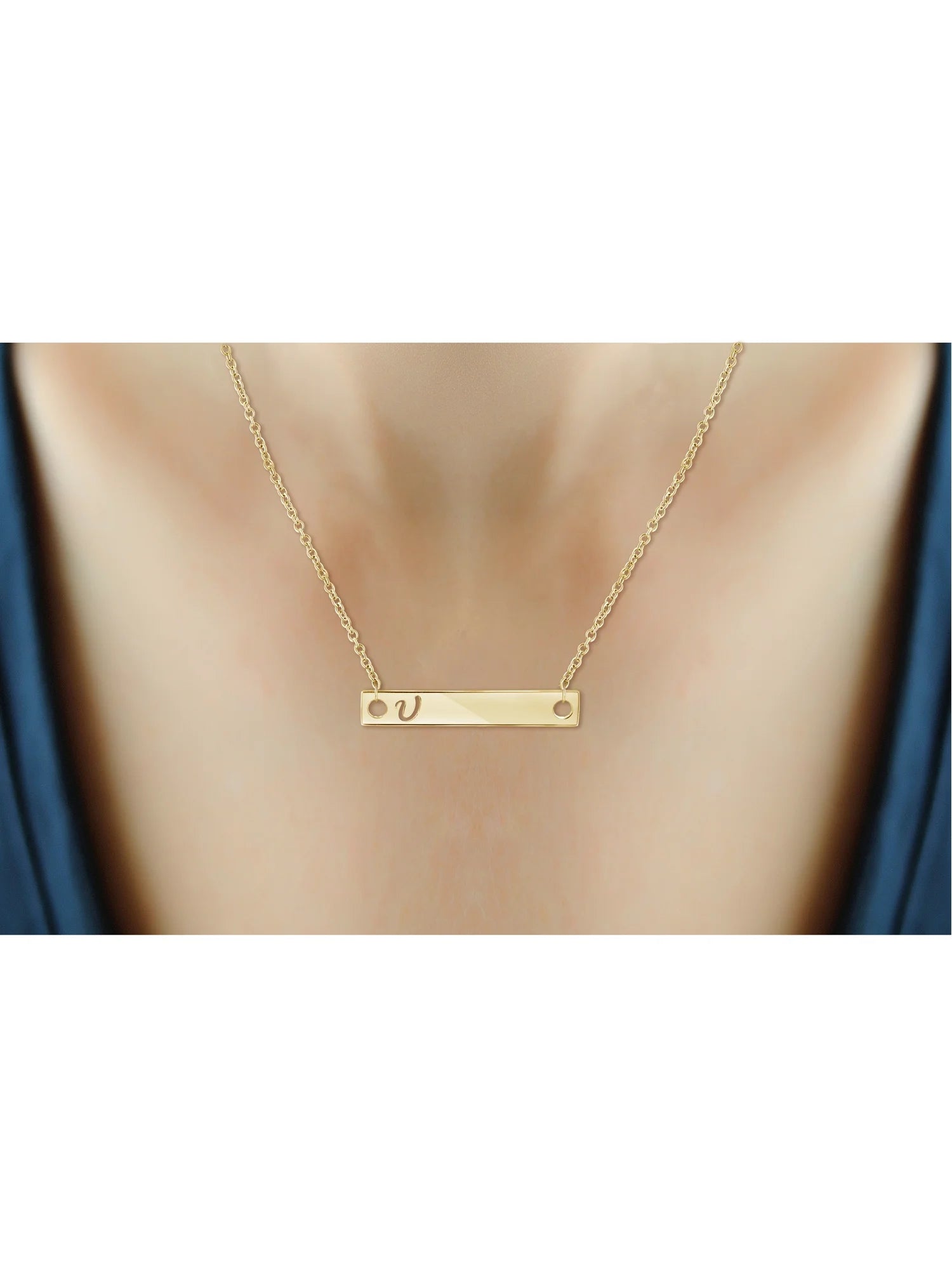 14K Gold Over Silver Bar Necklace P90472
