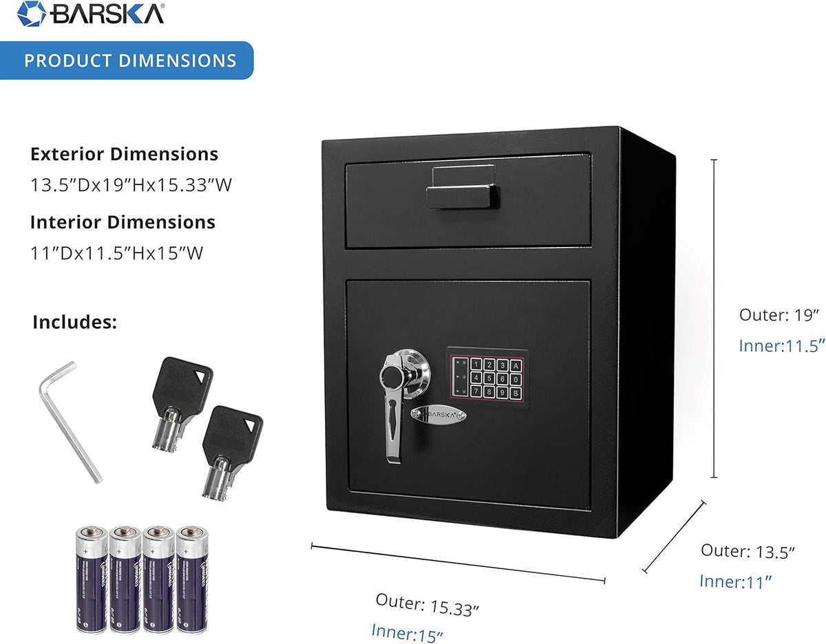 Large 1.10 Cubic Ft Digital Keypad Security Depository Drop Safe D848376