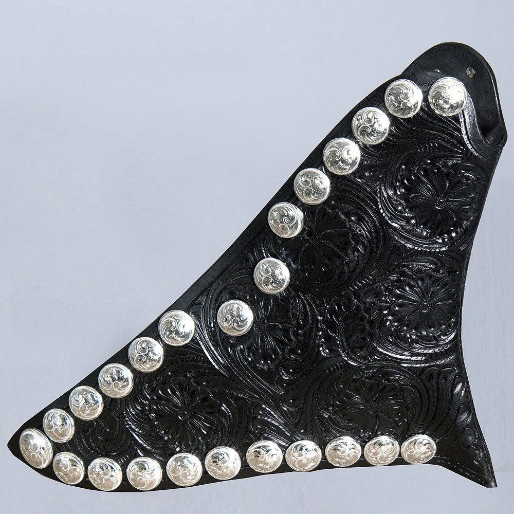 Black Leather Saddle Stirrup Cover A9054