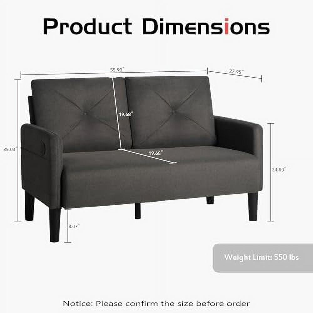 Lig Tufted 2 Seater Sofa Couch with Charger Port & Pocket Z939