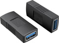 USB 3.0 Type A Female to Female Adapter, 2 Pack, Black F181