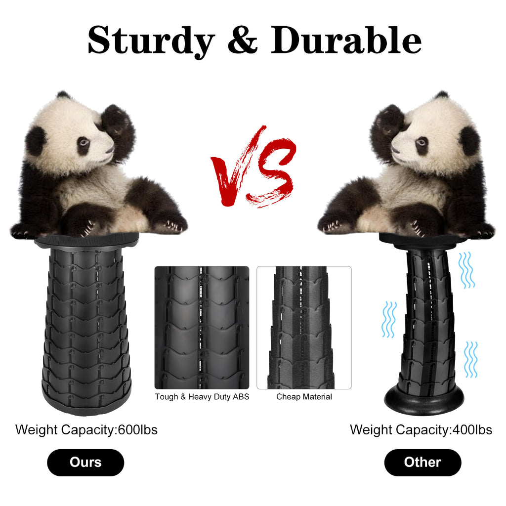 2PCS Portable Telescopic Stool, Collapsible Folding Stool, Lightweight, Max Load 600 lbs (Black Blue) E9332