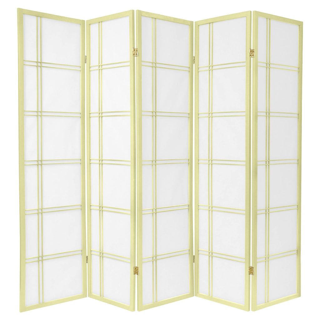 Ivory 5 Panel Shoji Screen Q3166