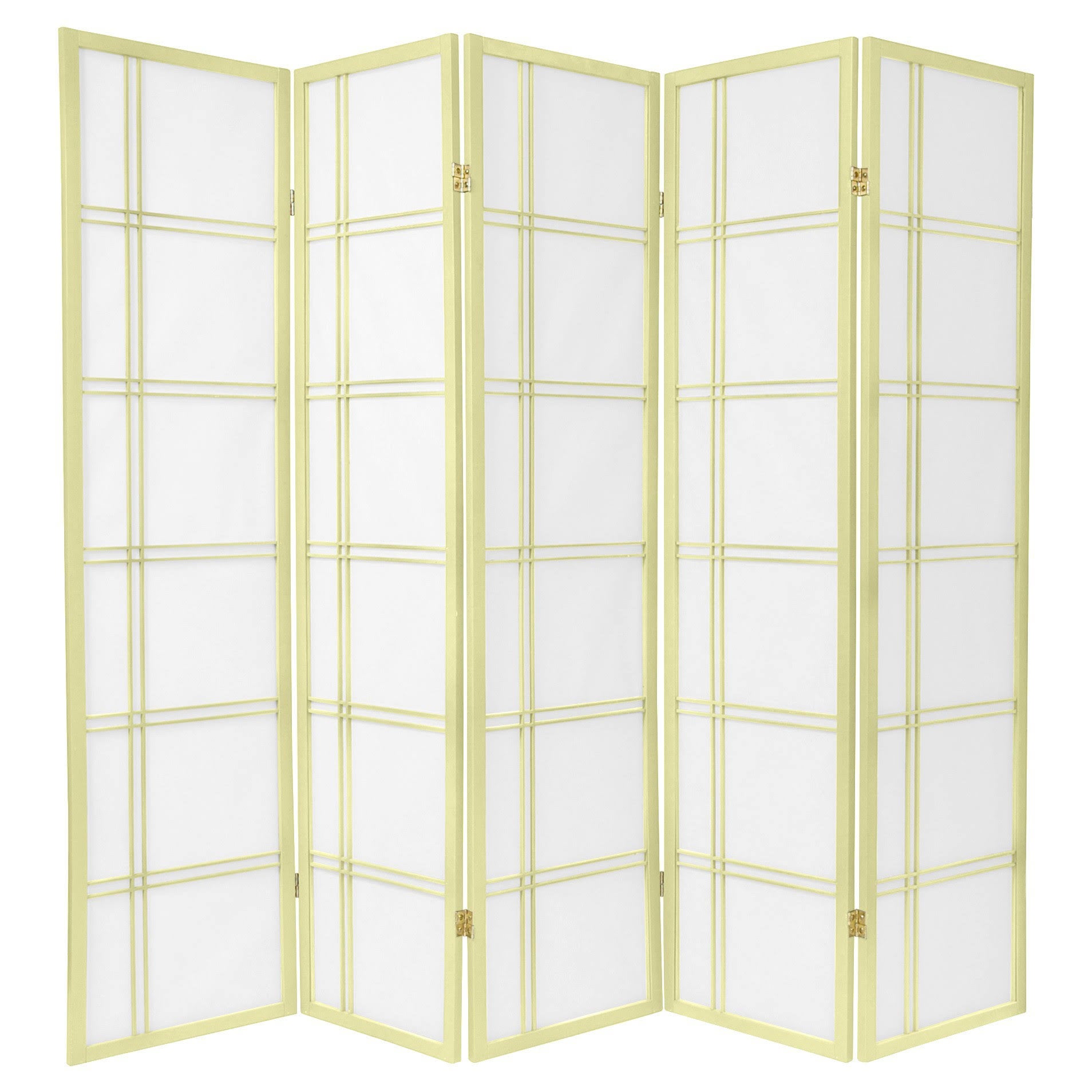 Ivory 5 Panel Shoji Screen Q3166