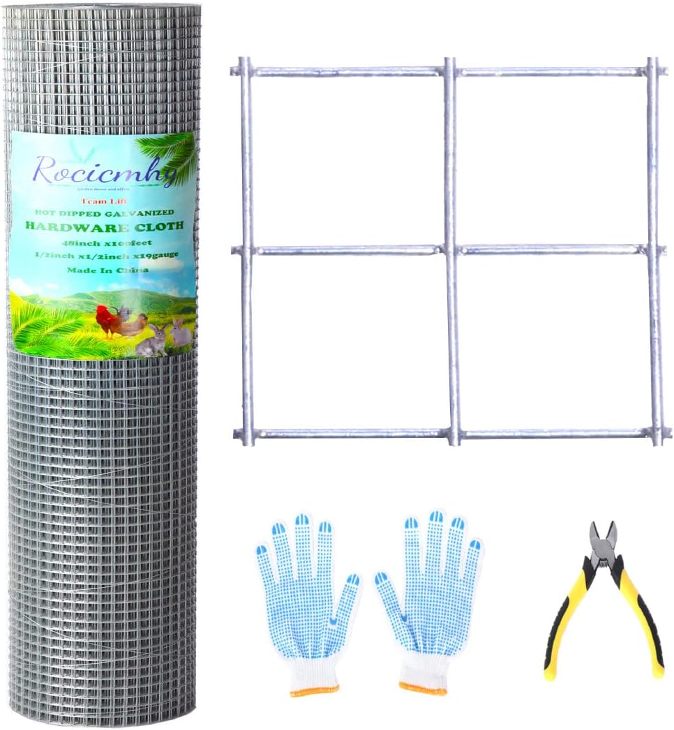 48x100 Hardware Cloth 1/2 Inch 19Ga Galvanized Wire Mesh Roll P97281