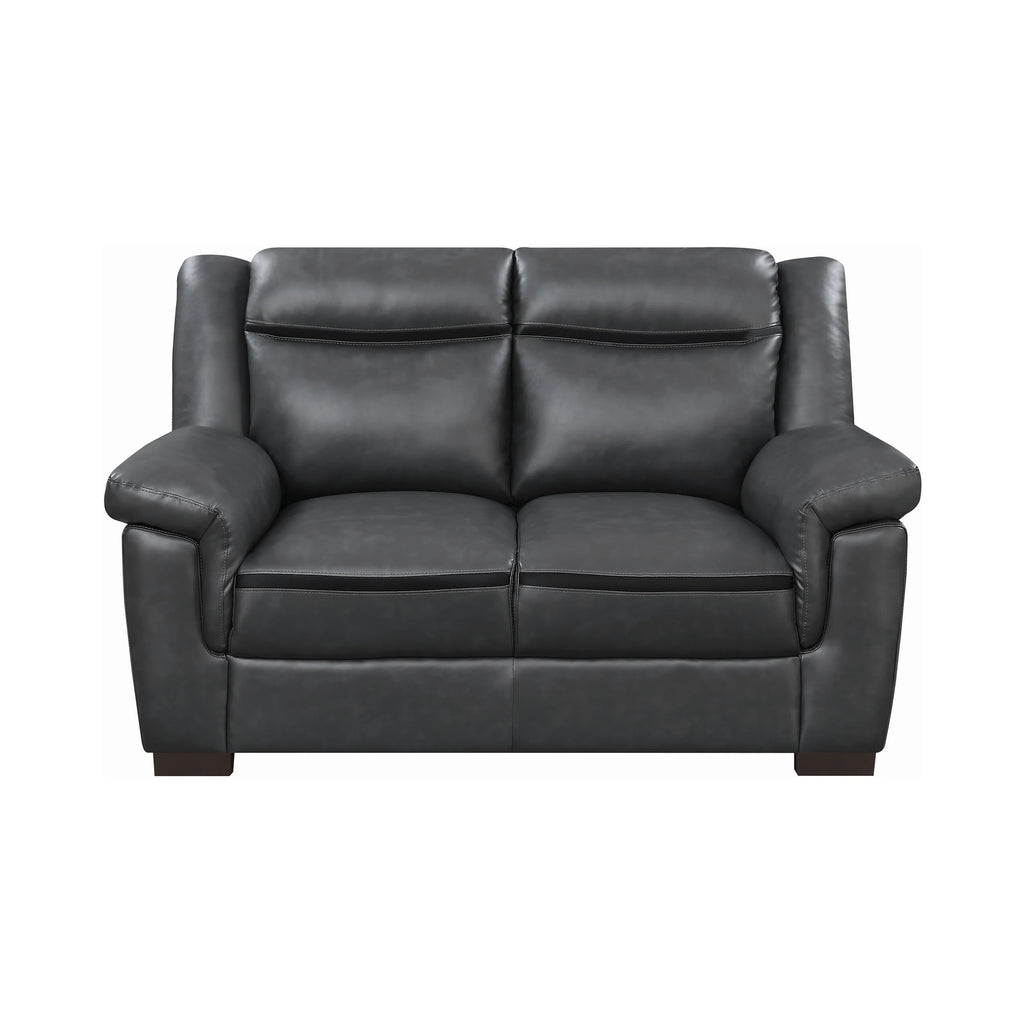 Grey Pillow Top Upholstered Loveseat B93592