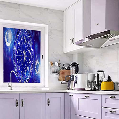 Astrology Blue Window Privacy Film, 17.7 in x 78.7 in B794