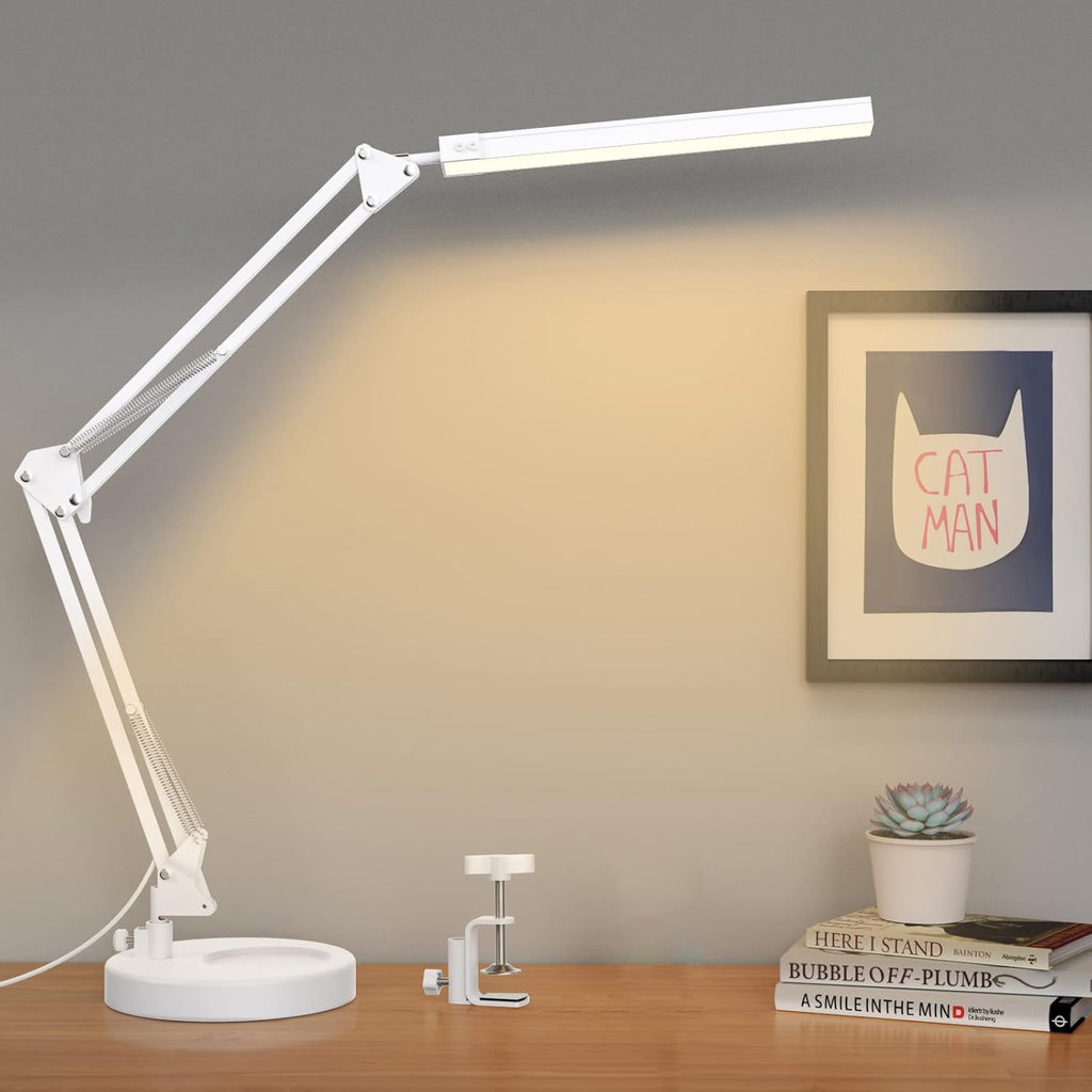 LED Desk Lamp with Clamp, Swing Arm, 3 Color Modes 10 Brightness Levels T797761