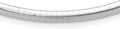 14K White Gold Domed Omega Necklace 18" Chain T7862