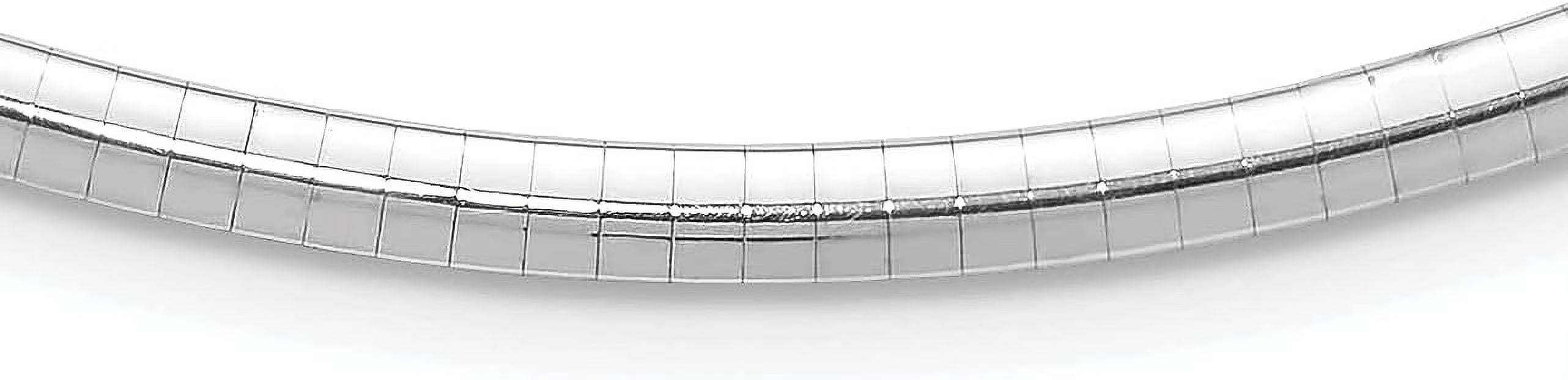 14K White Gold Domed Omega Necklace 18" Chain T7862