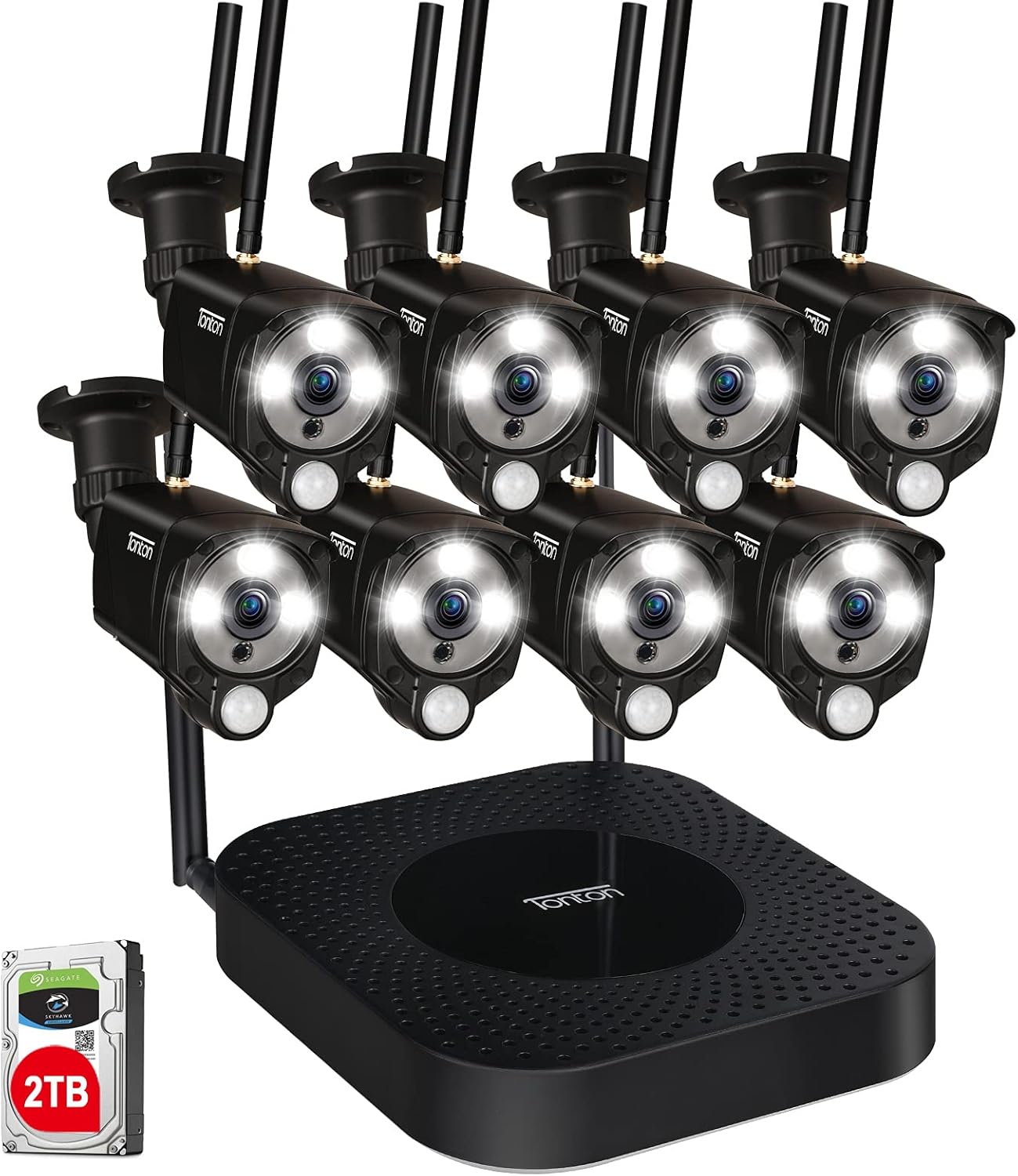 8CH 5MP NVR Security Camera System with 2TB HDD and 8PCS 3MP Outdoor Bullet Cameras F3525