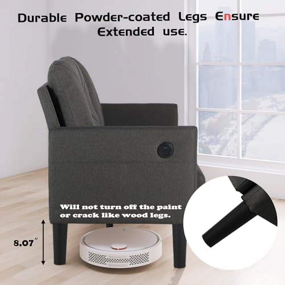 Lig Tufted 2 Seater Sofa Couch with Charger Port & Pocket Z939