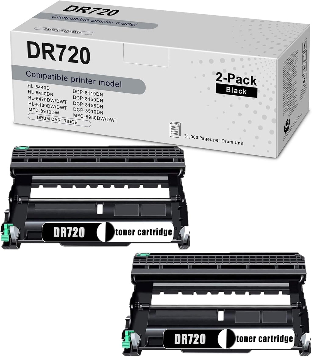 2 Pack Black Drum Unit Replacement for Brother Printer D9133