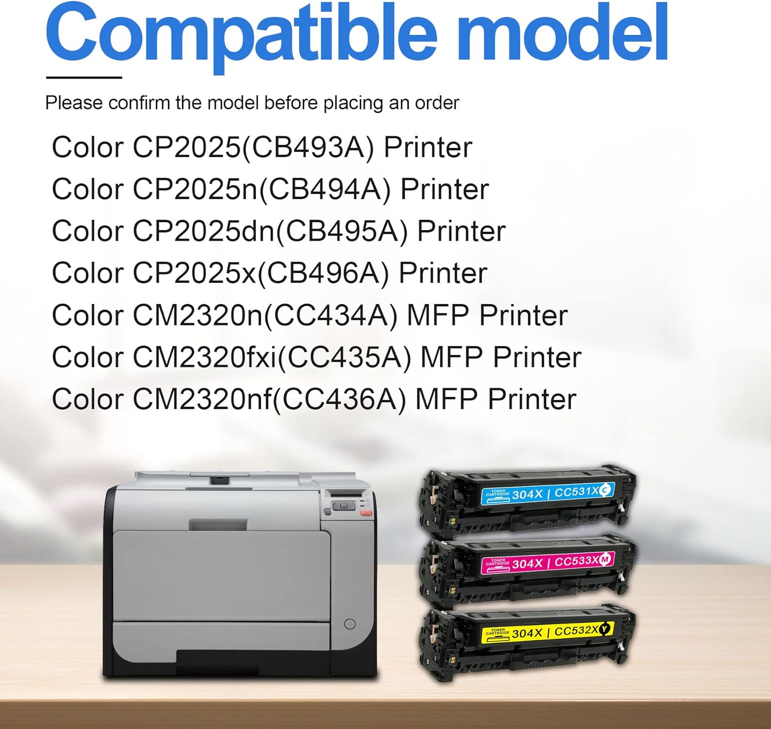 3 Pack High Yield Toner Cartridge for HP Color CP2025 Printer L814