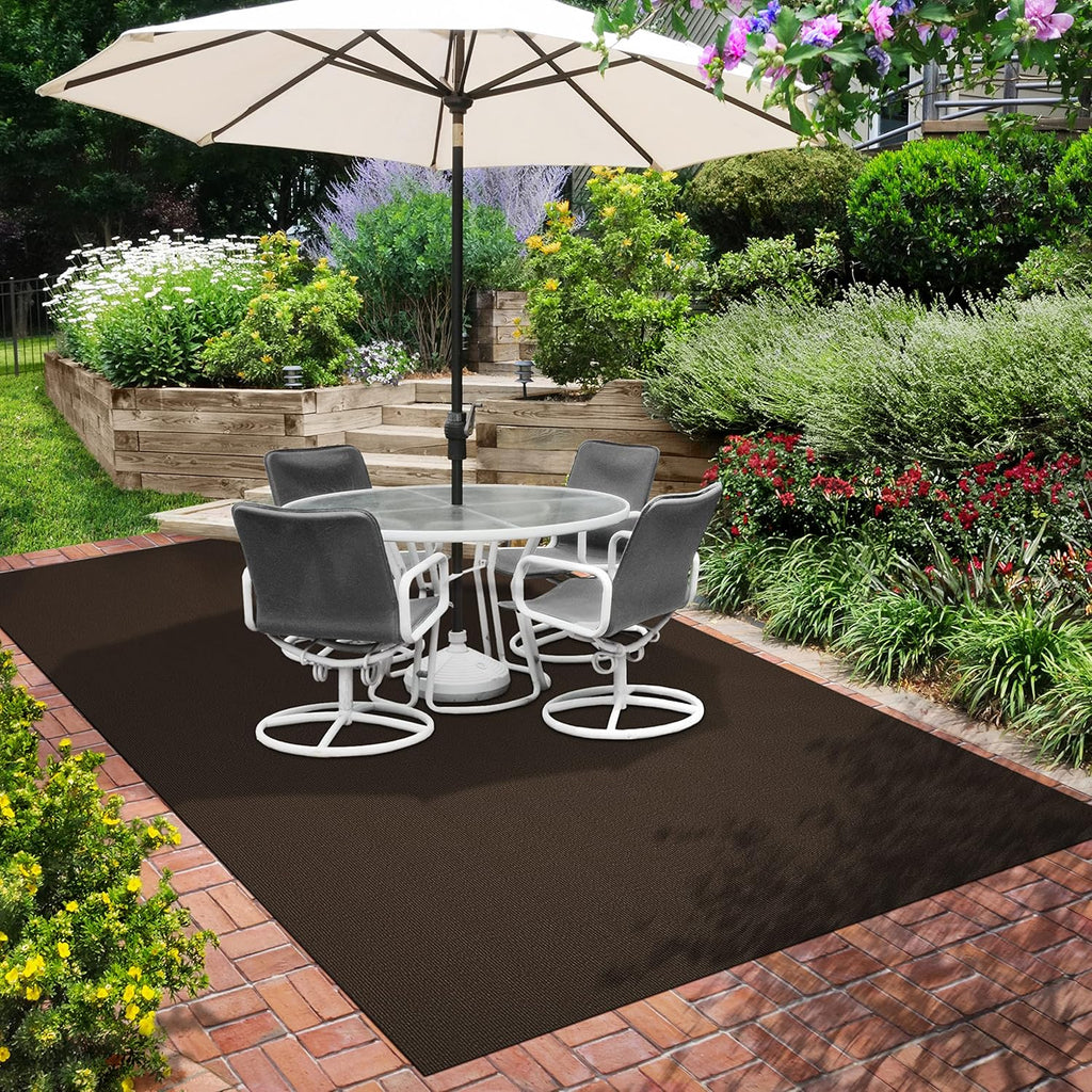 Indoor Outdoor Carpet with Rubber Marine Backing - Dark Brown - 6 Feet x 15 Feet Y3560
